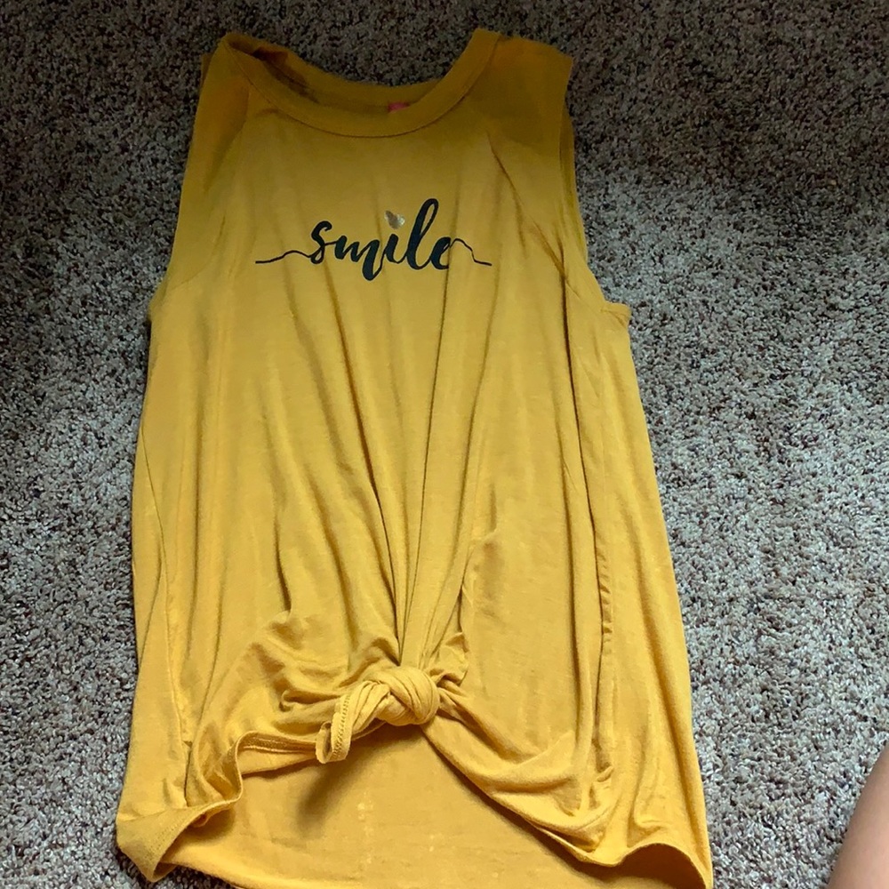 Smile yellow tank top for girls